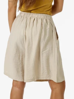 Solada Shorts donna a gamba larga con coulisse - beige