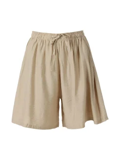 Solada Shorts donna a gamba larga con coulisse - beige