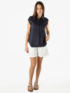 Solada Shorts donna a vita alta in misto lino