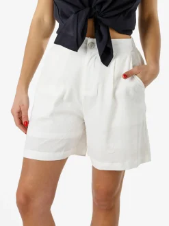 Solada Shorts donna a vita alta in misto lino