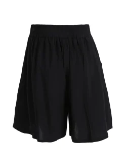 Solada Shorts donna in cotone a gamba larga - nero