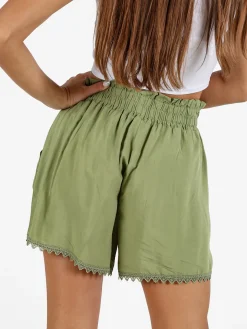 Solada Shorts donna in cotone con ricami sul finale