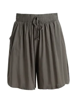 Solada Shorts donna in cotone a vita alta a gamba larga - militare