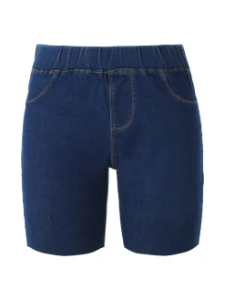 Solada Shorts donna in jeans con elastico in vita - blu scuro