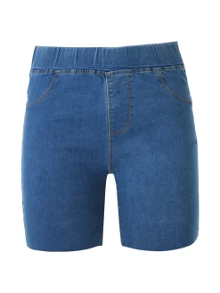 Solada Shorts donna in jeans con elastico in vita - blu