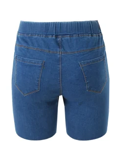 Solada Shorts donna in jeans con elastico in vita - blu