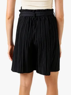 Solada Shorts donna plissettati a vita alta - nero