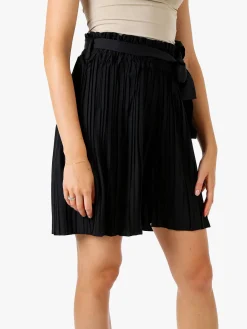 Solada Shorts donna plissettati a vita alta - nero
