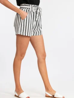 Solada Shorts donna rigati a vita alta