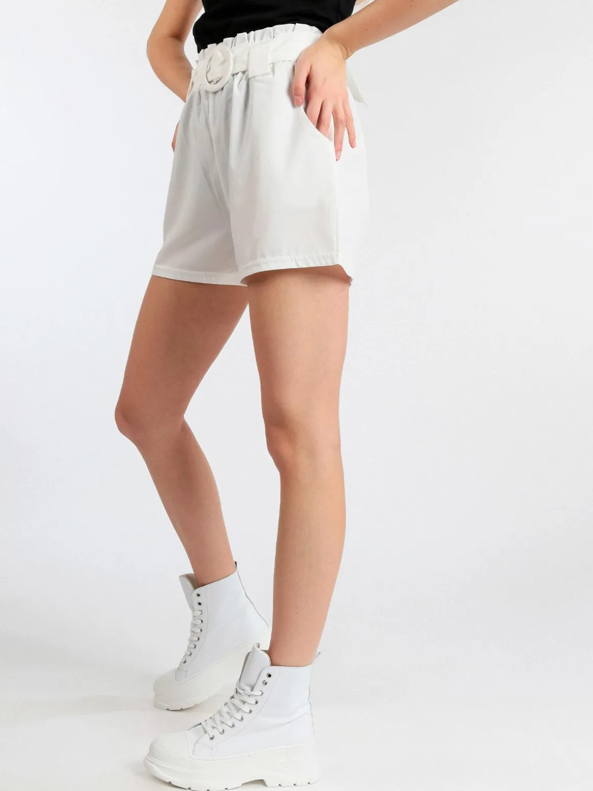 Solada Shorts donna vita alta con cintura