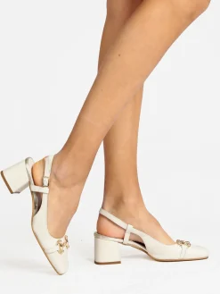 Solada Slingback in pelle da donna con punta quadrata