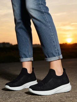 Solada Sneakers donna slip on con strass