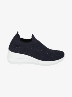 Solada Sneakers donn slip on con zeppa e strass