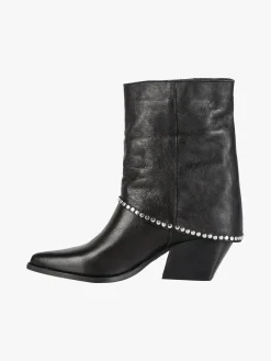 Solada Stivaletti donna texani in pelle con borchie e zip