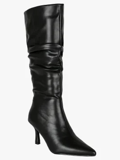 Solada Stivali donna slouchy con tacco a rocchetto - nero