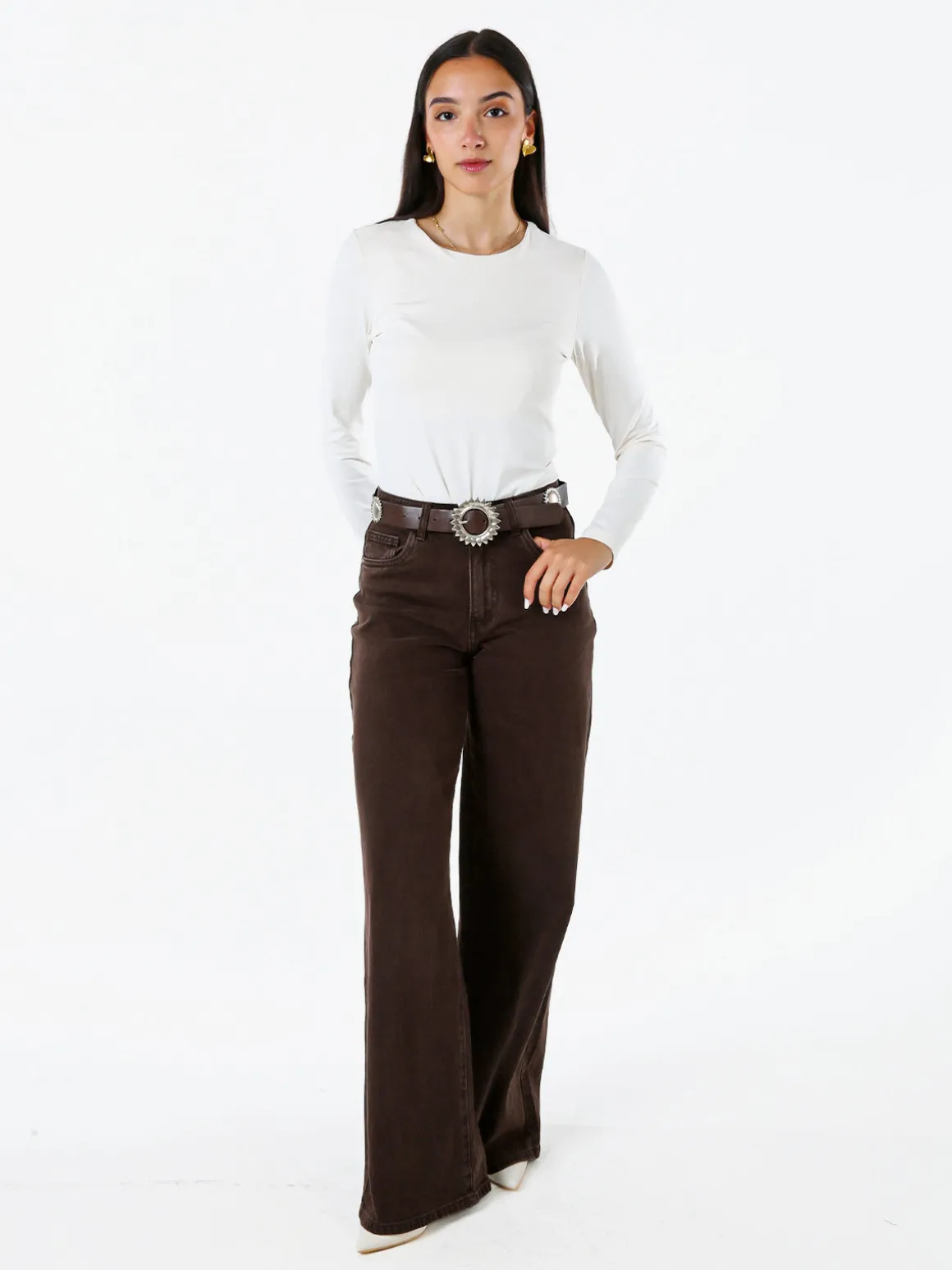 Solada Top body da donna a maniche lunghe - bianco