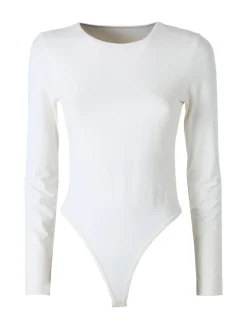 Solada Top body da donna a maniche lunghe - bianco