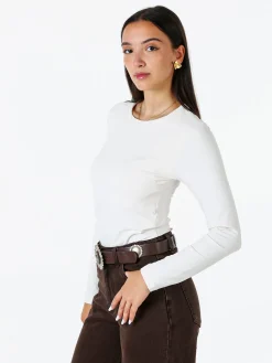 Solada Top body da donna a maniche lunghe - bianco
