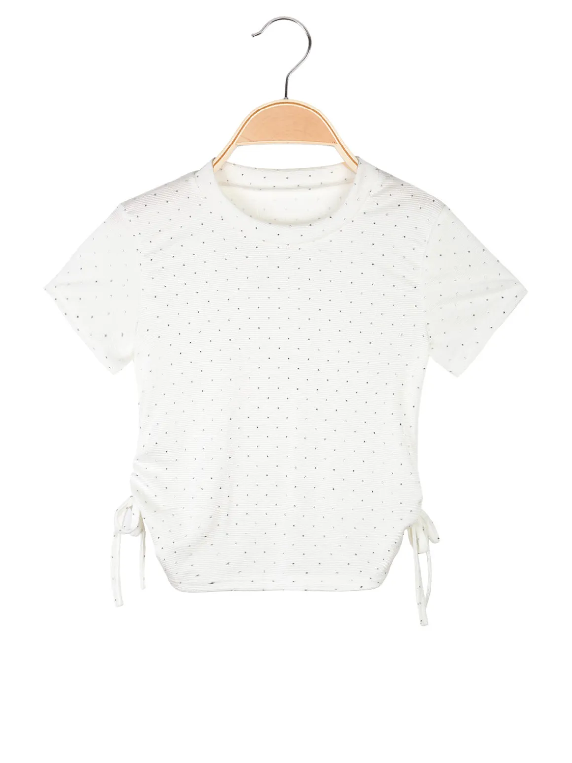 Solada Top da bambina a maniche corte con strass