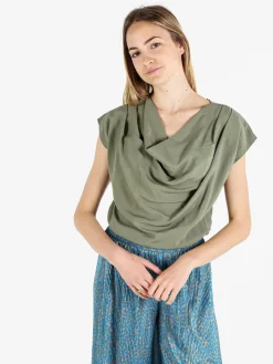 Solada Top da donna con scollo a cascata