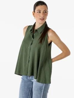 Solada Top donna a camicia senza maniche - militare