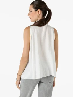 Solada Top donna a camicia senza maniche - bianco