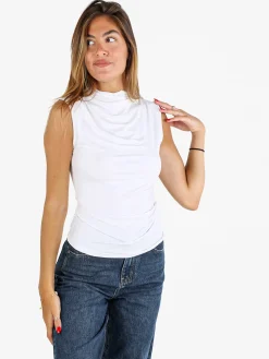 Solada Top donna accollato - bianco