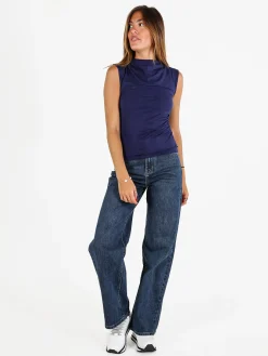 Solada Top donna accollato - blu scuro