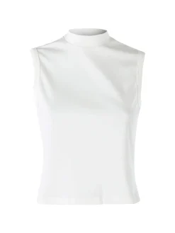 Solada Top donna accollato in cotone - bianco