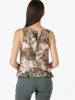 Solada Top donna a palloncino con stampe - verde