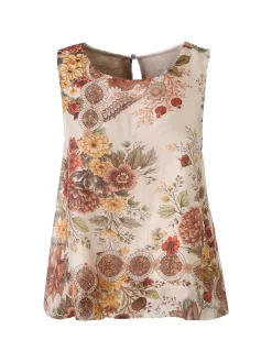 Solada Top donna a palloncino con stampe - khaki
