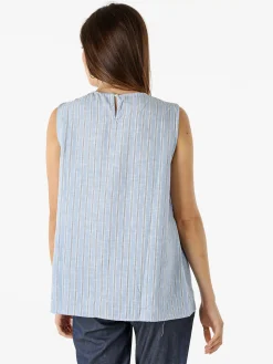 Solada Top donna a righe verticali con scollo tondo - azzurro