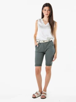 Solada Top donna a spalla larga con scollo a V - perla