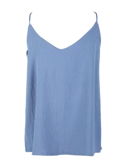 Solada Top donna con spalline sottili e scollo V - azzurro