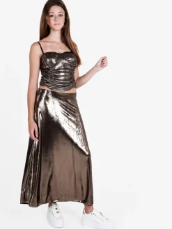 Solada Top donna effetto metallizzato con coppe preformate