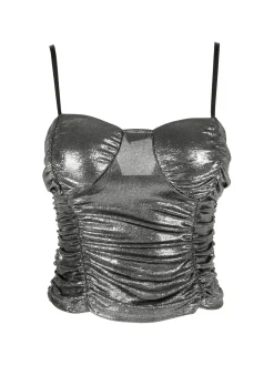 Solada Top donna effetto metallizzato con coppe preformate
