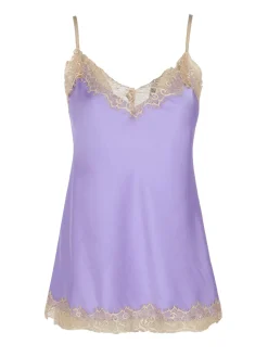 Solada Top donna effetto raso con pizzo