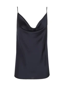 Solada Top donna effetto raso con scollo a cascata