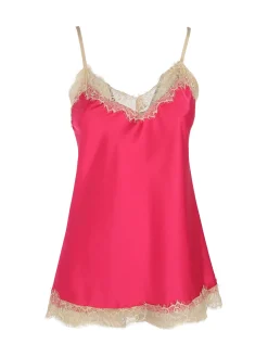 Solada Top donna effetto raso con pizzo