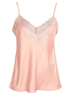 Solada Top donna effetto raso con pizzo