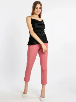 Solada Top donna effetto seta con scollo a cascata