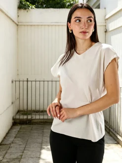 Solada Top donna girocollo senza maniche - beige