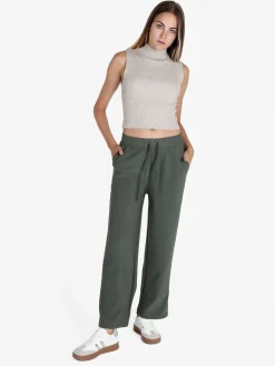Solada Top donna in maglia a costine con collo a lupetto