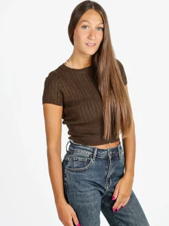 Solada Top donna in maglia a maniche corte - moro