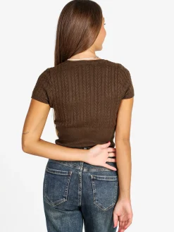 Solada Top donna in maglia a maniche corte - moro
