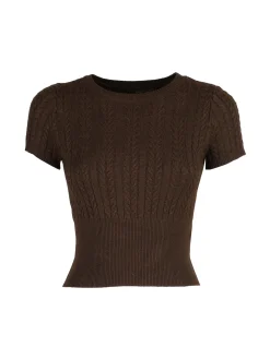 Solada Top donna in maglia a maniche corte - moro