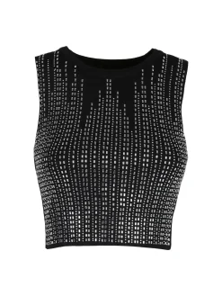 Solada Top donna in maglia con strass