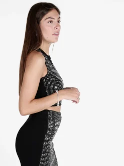 Solada Top donna in maglia con strass