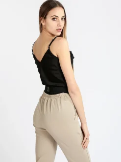 Solada Top donna in raso con pizzo