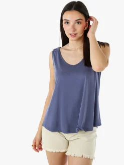 Solada Top donna oversize in viscosa - blu
